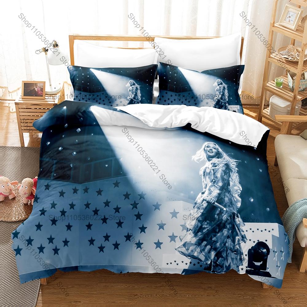 Housse de couette Freya Skye + 2 taies d'oreiller, Ensemble de literie imprimé chanteuse actrice britannique Tissu doux Décoration de chambre à coucher Cadeau pour la famille de Freya