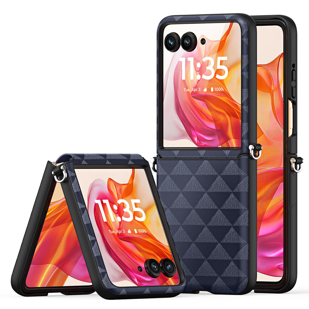 

Серия DUX DUCIS Fitt для Motorola Razr 50 Ultra 5G Чехол Ромб Кожа+ТПУ Чехол для телефона Blue