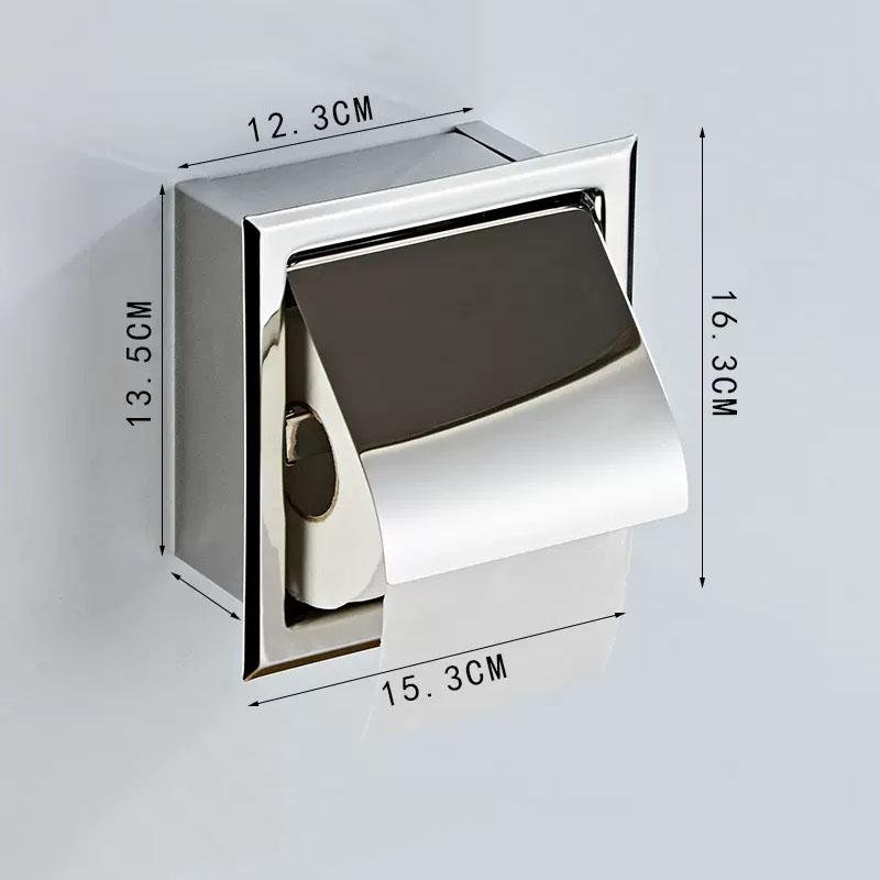 304 Stainless Steel Bathroom Paper Towel Holder Recessed Dark Roll Paper Box Hotel Toilet Tissue Box Holder Rose Gold/Gold