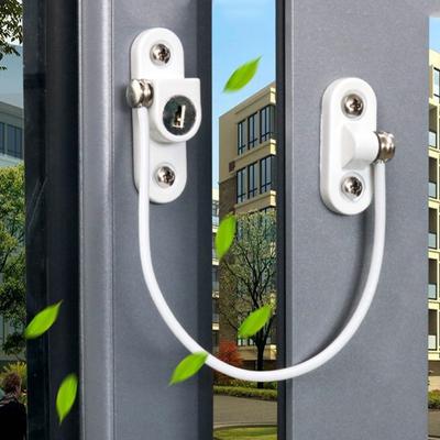 6 piezas de cerradura de cadena de seguridad para ventanas, cerradura de cable para ventanas, limitador de cerradura de ventana multifuncional, protector de seguridad para puertas para seguridad de bebés