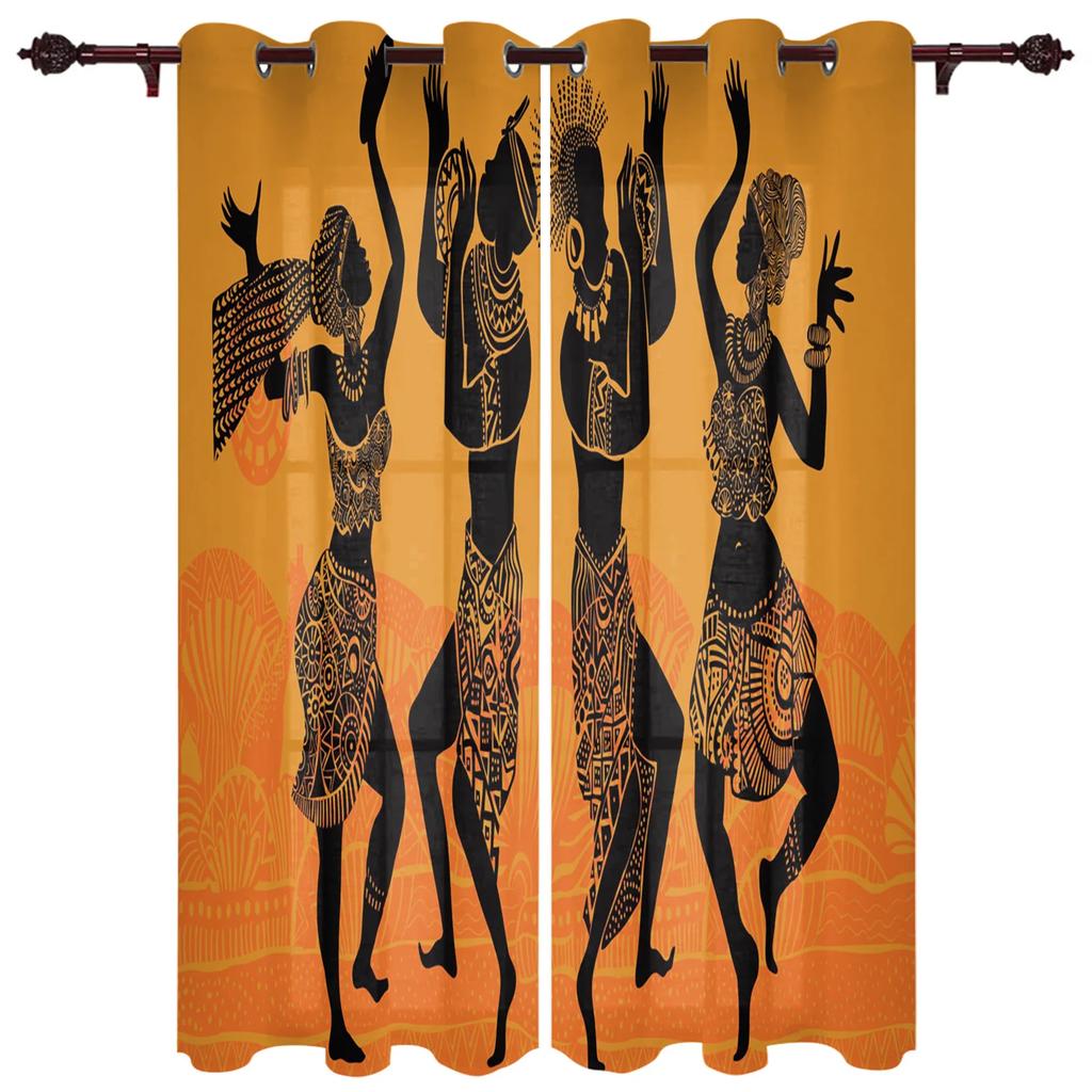 2Panels African Female Elephant Giraffe Bedroom Kitchen Curtains Living Room Decoration Items Window Curtains for Living Room