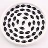 Black Flat Buckle Double Hole Hand-Sewn Crystal Glass DIY Accessories
