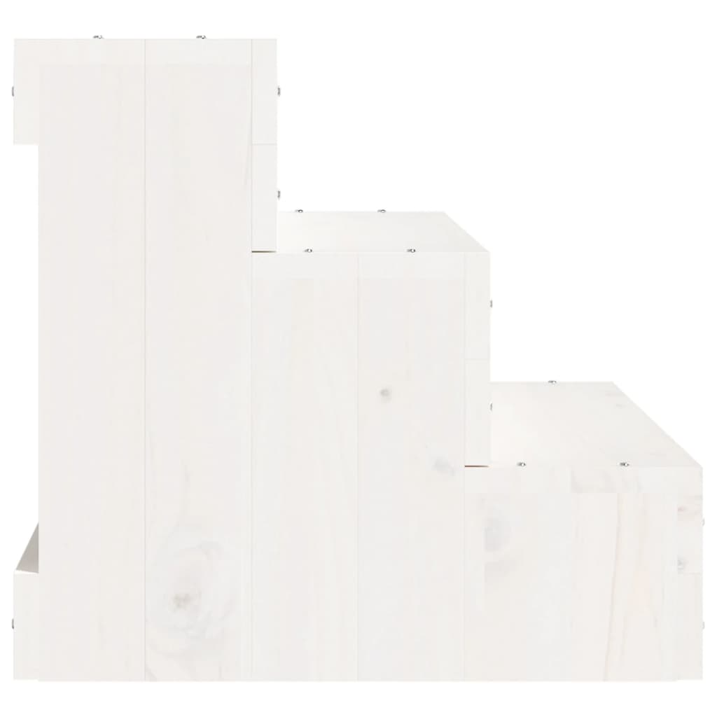 Vidaxl Pet Stairs, White, 40X37.5X35 Cm, Solid Pine Wood