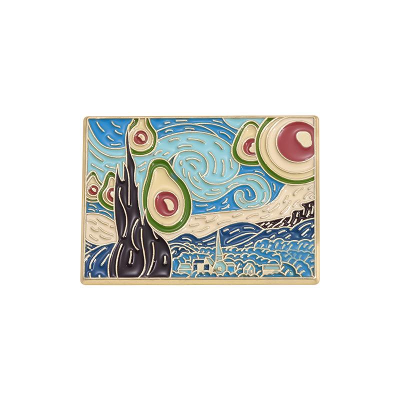 

Enamel Brooch Charming With Van Gogh Inspired Whale And Boat Cartoon Style Character QHXZ1340