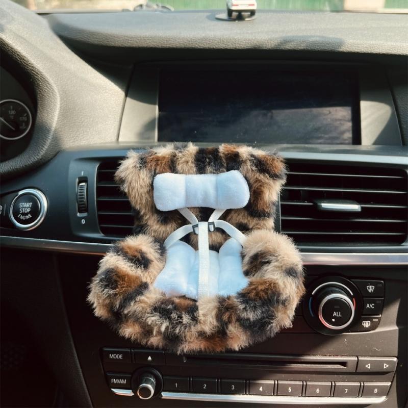 Plush Car Seat With Soft Cushion For Figure Dolls Adjustable Safety Strap Air Vent Clip Decors Collectible Accessory