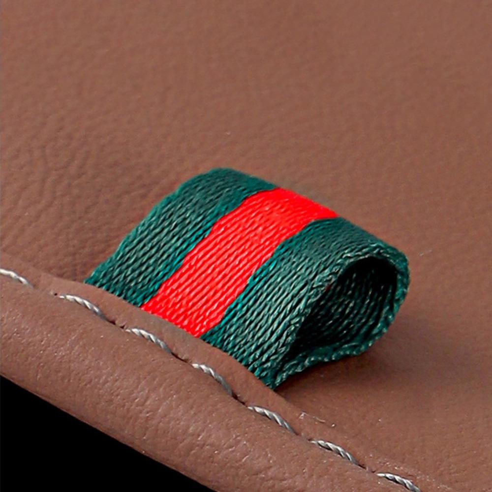 Car Console Side Seat Gap Filler Brown PU Leather Front Seat Organizer Universal