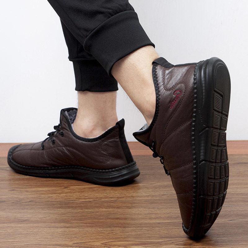 Winter Old North Cloth Shoes Men's Cotton Shoes Velvet Warm Non-slip Waterproof Middle-aged and Elderly Sports Leisure Elderly Father Shoes