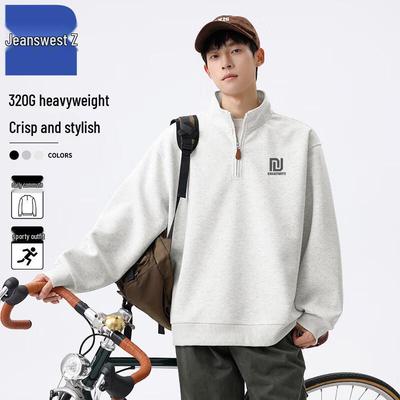 Jeanswest Men's Heavyweight Half-Zip Pullover Sweatshirt T1012