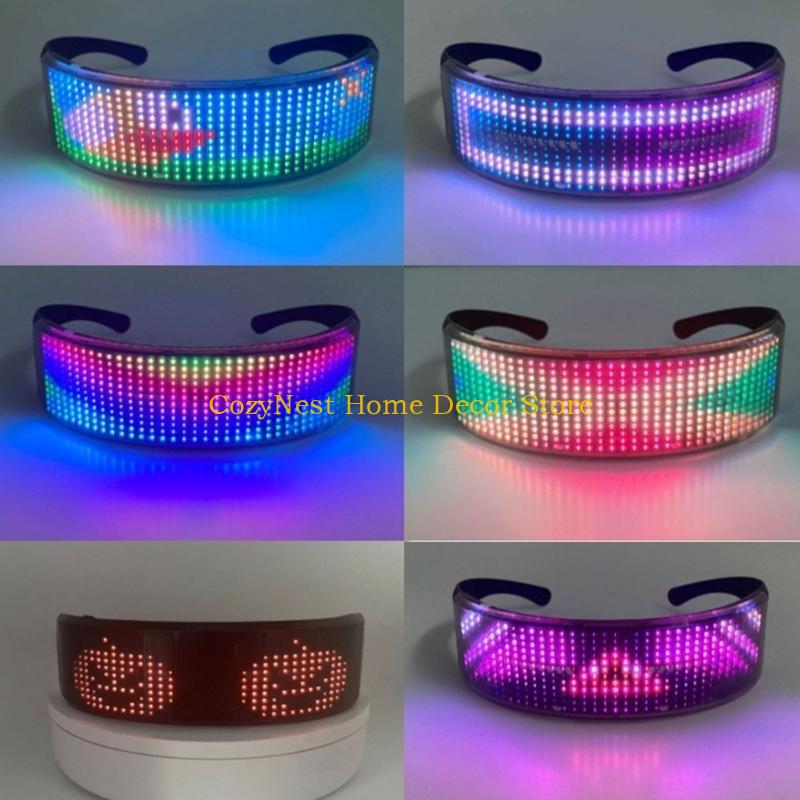 92MF Перезаряжаемые светодиодные party-очки USB-перезаряжаемые светодиодные солнцезащитные очки с Bluetooth-управлением через приложение для музыкальных фестивалей China Mainland