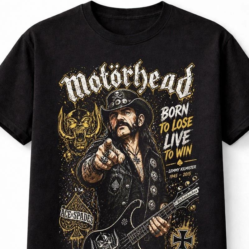 Motorhead Lemmy Born to Lose Graphic Tee Heavy Metal Unisex T Shirt S