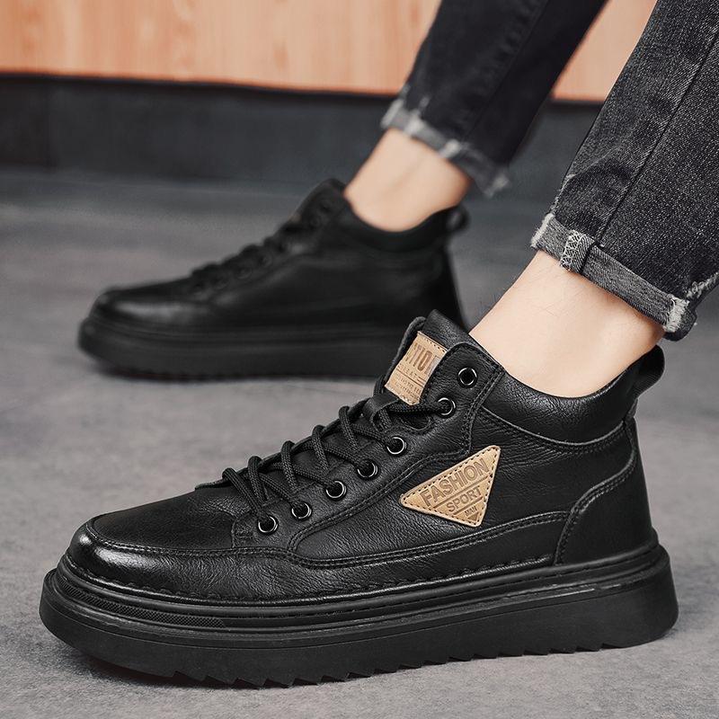 Autumn new high-top Martin boots men's trend versatile platform casual leather shoes tooling board shoes labor insurance shoes men
