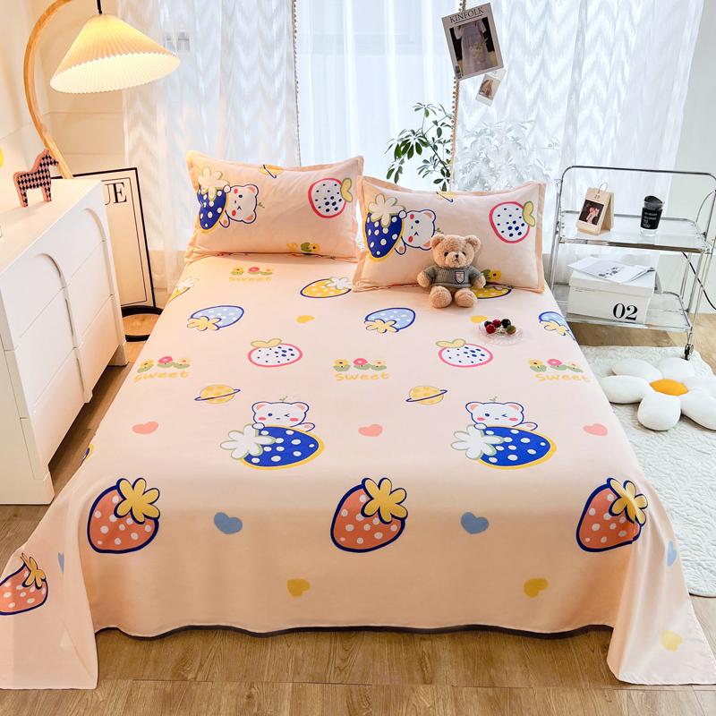 Niedliches Milchkuh Spannbettlaken Einzelbett King Cartoon Bauernhoftier Bettlaken Set für Mädchen Teenagerzimmer Dekor Kawaii Bettbezug mit 2 Kissenbezügen