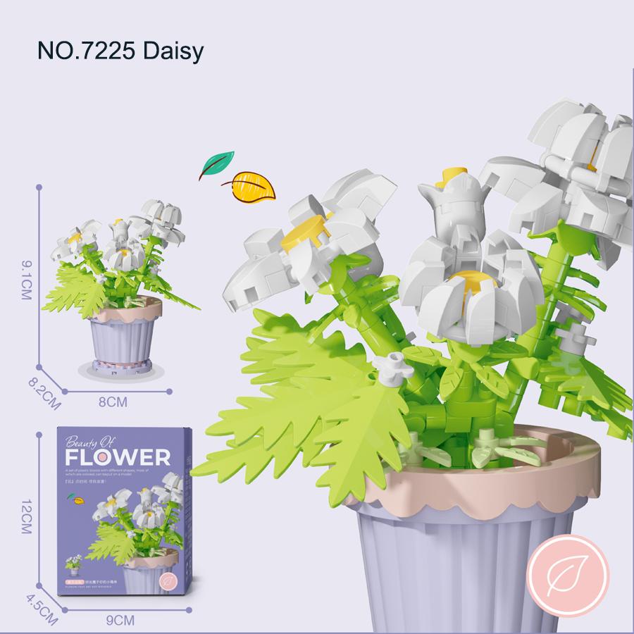 Mini Doniczka Klocki Bukiet Kwiatów Klocki Edukacyjne Zabawki dla Dzieci Prezent na Dzień Matki