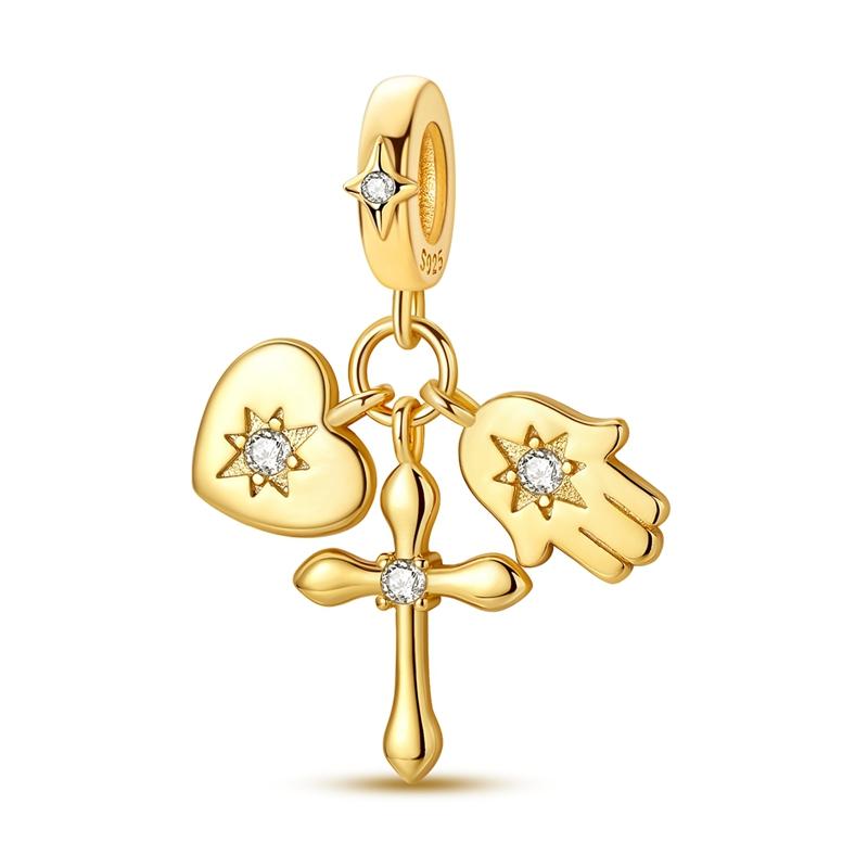 New 925 Silver Gold Charms Beads Fit Bracelet DIY Horse Yoga Ballet Girl Pendant For Woman Jewelry