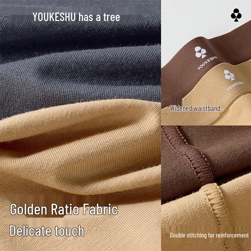 Youkeshu Men's Antibacterial Cotton Boxer Briefs
