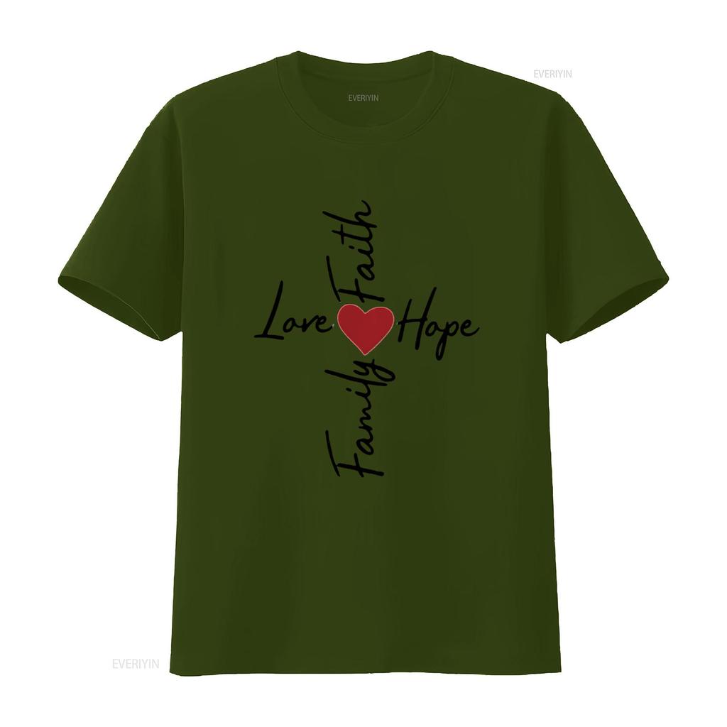 Love Faith Hope Family A Biblical Design Womens T Shirt White Large vintage Washed streetwear fashion Slightly Stylish Soft