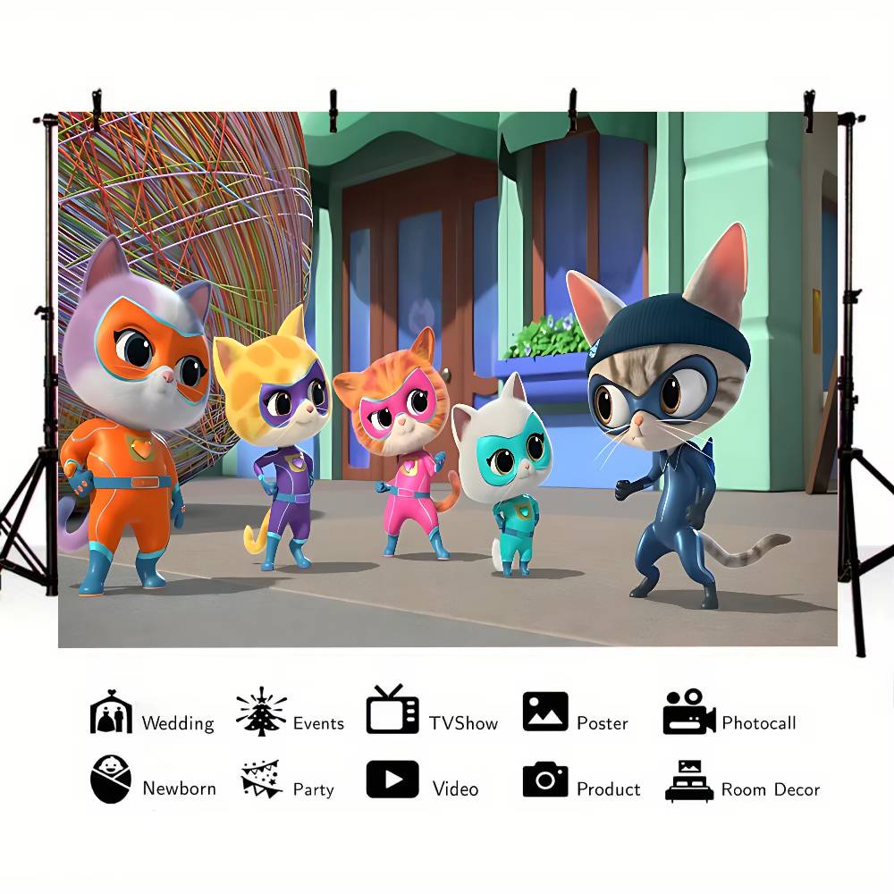 SuperKitties Background Photography Castle Wizard Platform First Night Street Birthday Party Decoration Gifts Props Poster