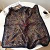 Elegant Women's Silk Scarf: Small, Imitation Silk, Spring & Autumn Neck Warmer, Japanese Style, Square Design.