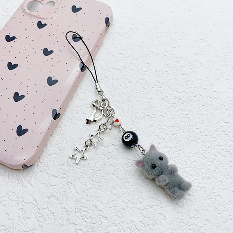 

Милая цепочка для телефона с изображением кота Y2K Furry Kitten, брелок для наушников, чехол для подвешивания, веревка, анти-потеря, декоративная сумка-шнурок