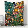 Beautiful Flowers Print Flannel Blanket,Soft Warm Throw Blanket Nap Blanket For Couch Sofa Office Bed Camping Trave Blanket Gift