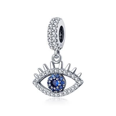 Dijes de cuentas de la serie azul para mujer, de Plata de Ley 925, circonita, globo de cangrejo, compatible con pulsera Original de moda, joyería Diy