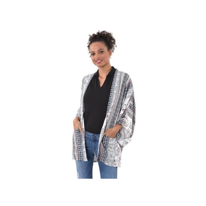 Cardigan Femme - Kaporal - Mob Cloud - Manches Courtes - Style Kimono - 100% Viscose