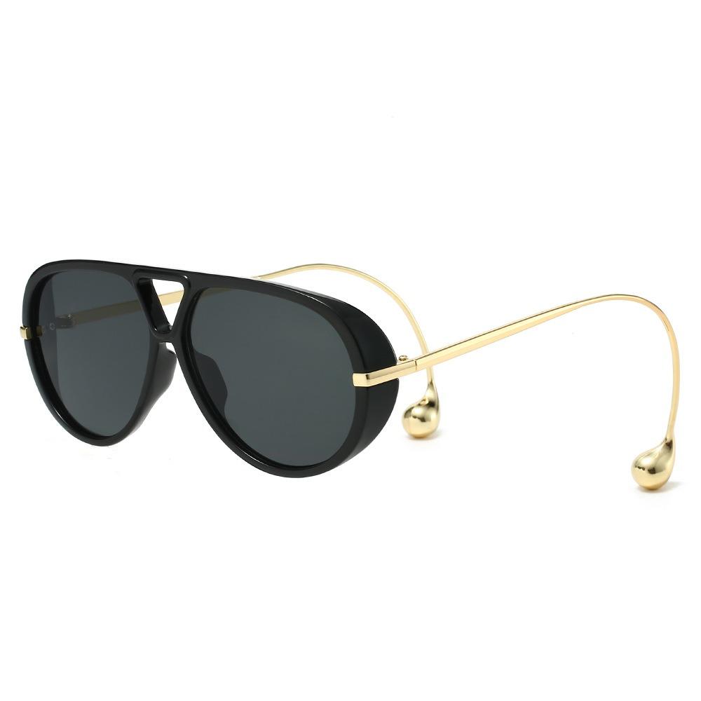 European and American Fashion Sunglasses Male Pilot Double Beam Large Frame Metal New Sunglasses Female