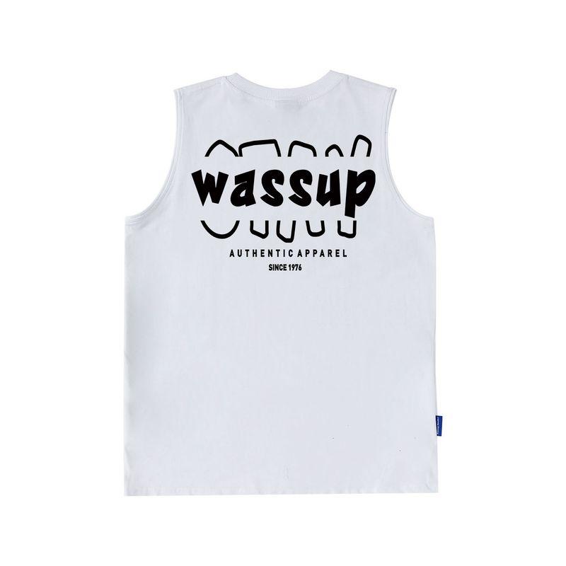 

Wassup Heods American Blazer Basketball Vest Men s Fashion Brand Summer Loose Sleeveless T-shirt Waistcoat White XL