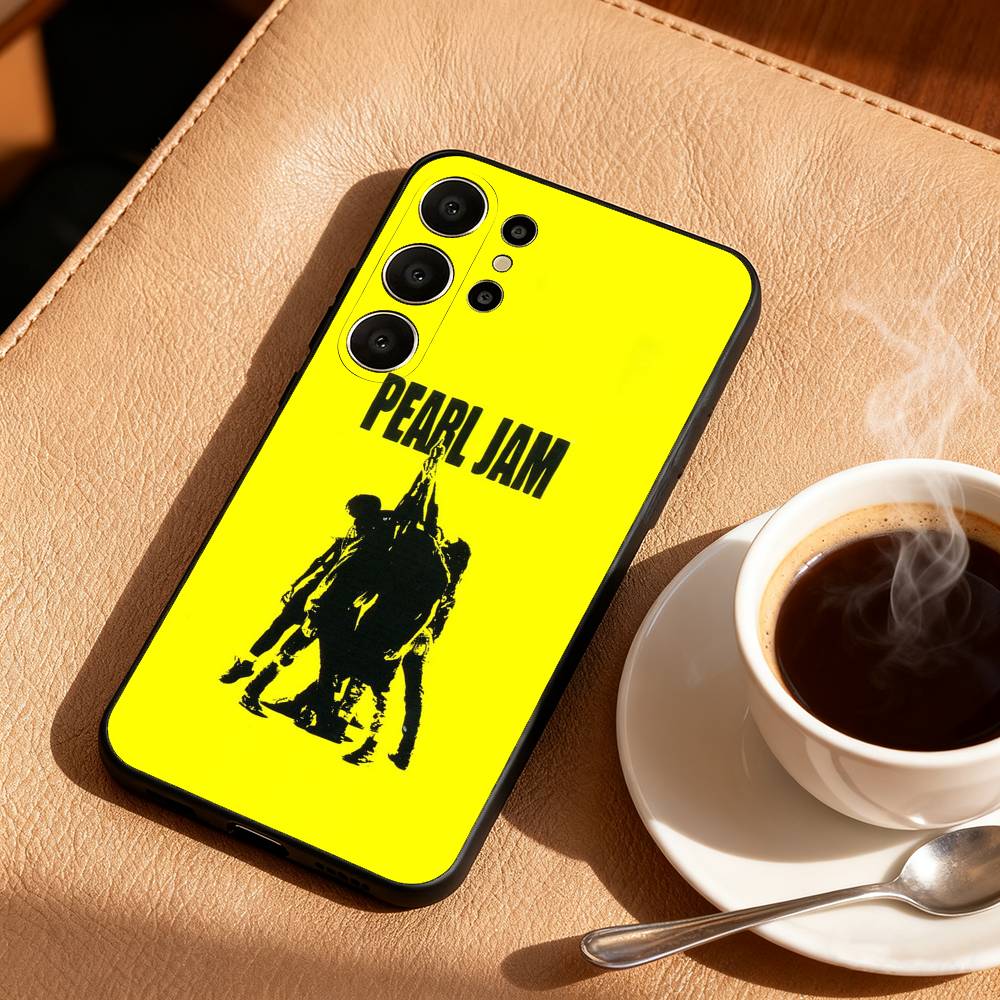P-Pearl J-Jam Band Phone Case For Samsung S26,S25,24,23,22,30,21,10,9,Ultra,Plus,Lite,FE Soft Black Case Samsung S30Ultra5G