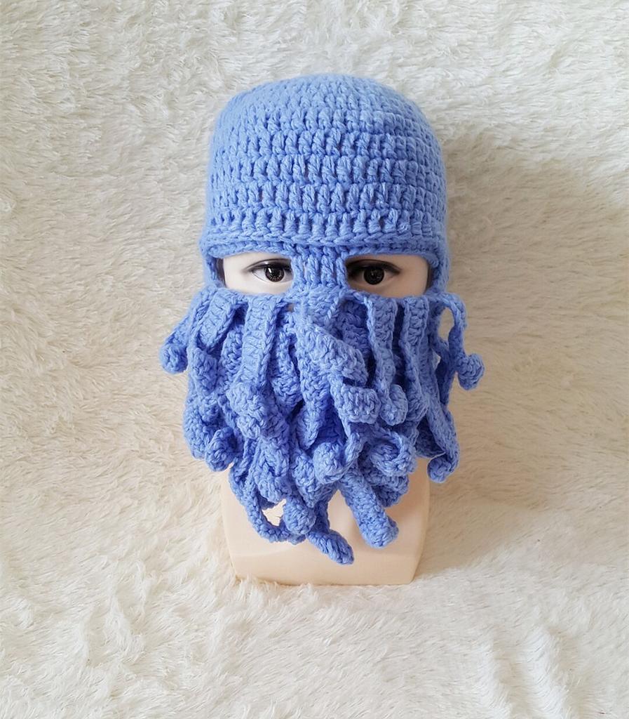 Chapéu de polvo engraçado de Halloween outono e inverno hip hop moderno masculino e feminino chapéu de lã tricotado com máscara criativa