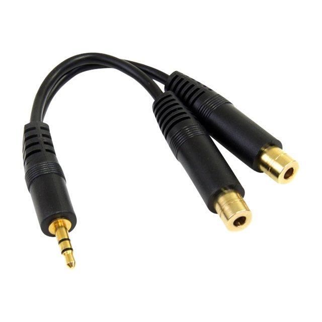 STARTECH Stereo rozbočovací kabel - Mini-jack 3,5 mm Samec na 2x mini-jack 3,5 mm Samice - 15 cm