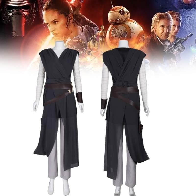 Rey Cosplay Costume Force Awakens Jedi Warrior Outfit Xs-3xl A117356