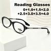 Stylish Small Oval-Frame Presbyopia Glasses High-Quality Metal-Frame High-Definition Blue Light-Blocking Women Reader Eyewear