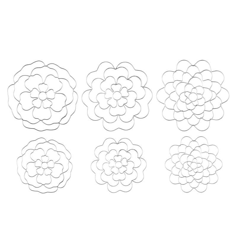 

M-Modern-6 Pcs Flower Organizer Stainless Steel Flower Frog Flower Arranging Supplies Floral Grid Organizer (5In, 68In) серебряный