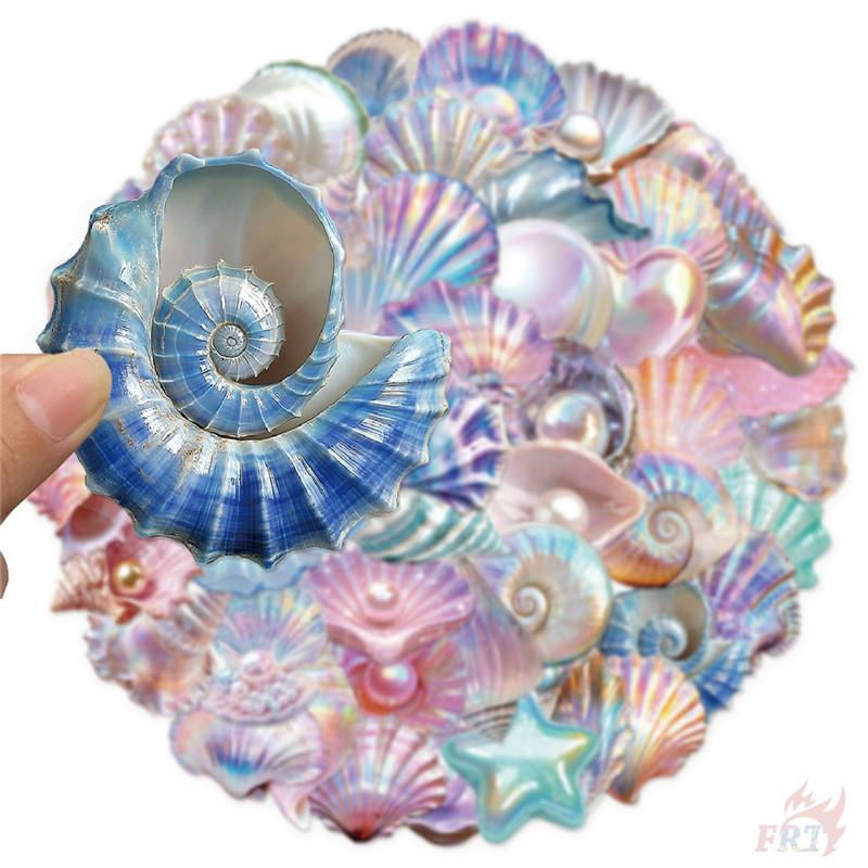 50Pcs/Set Shell Conch Starfish Pearl PET Stickers Waterproof DIY Fashion Doodle Decals Stickers