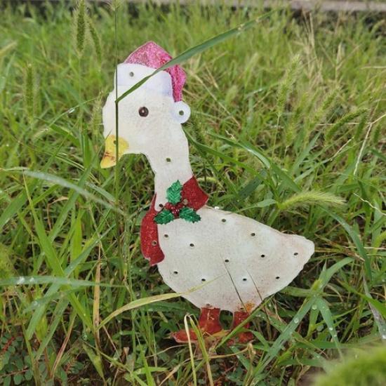 Light-up Duck with Scarf Decoration Weatherproof for Outdoor Party Courtyard