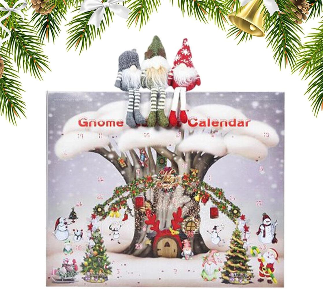 Christmas Dwarf Countdown Calendar Christmas Festival Decoration with Dwarf Plush Toys