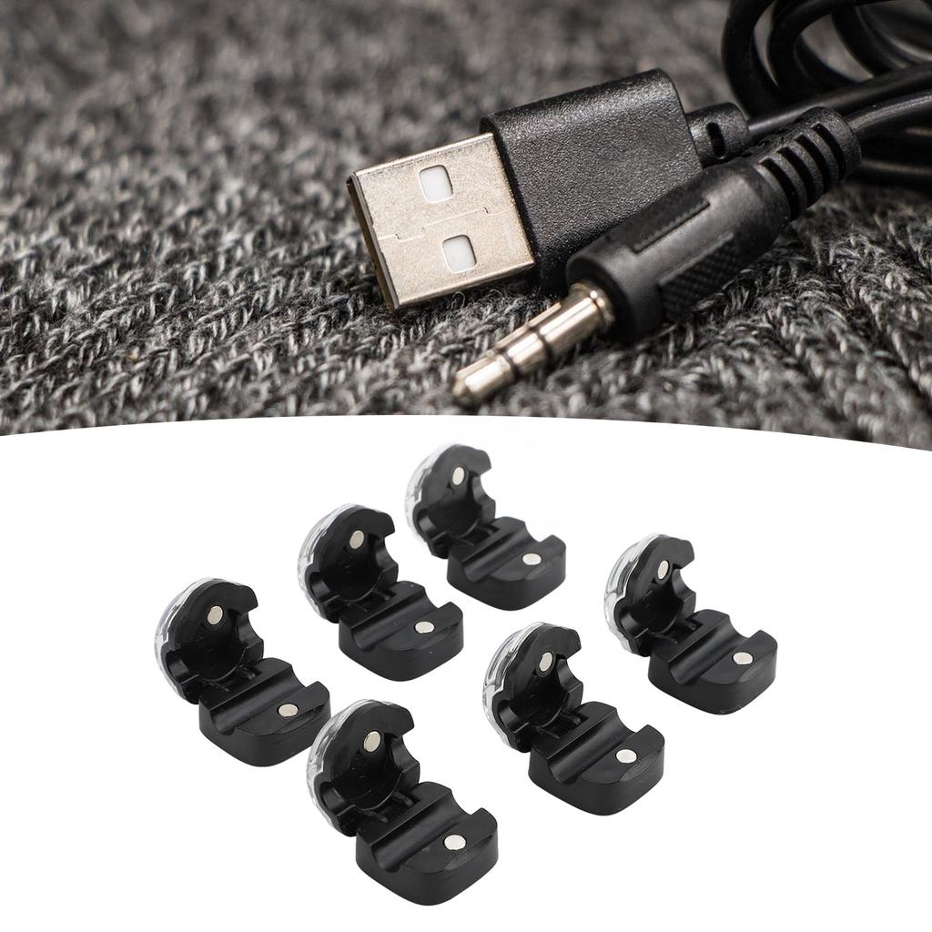 6 Pcs Magnetic Cable   7.5mm Slot Charging Cord Clip Holder Desk Wire   with   Tape