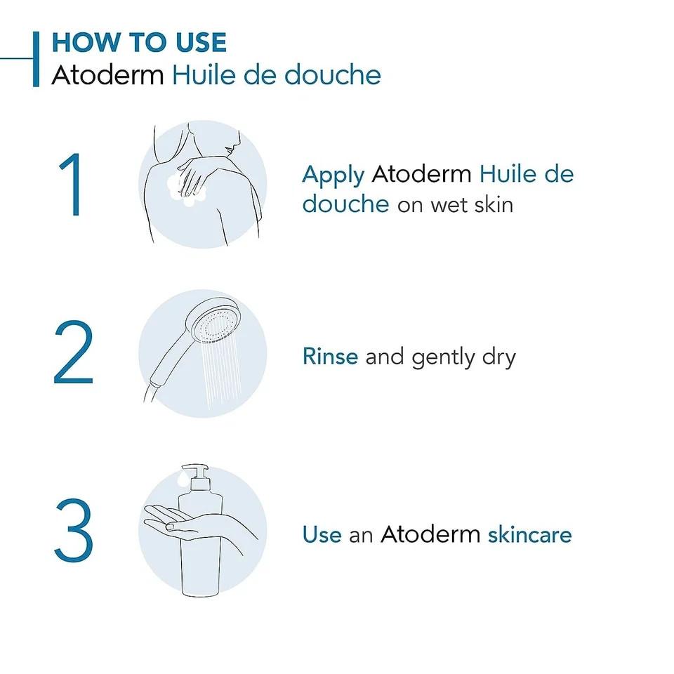 BIODERMA ATODERM HUILE DE DOUCHE Cleansing Oil For Body, Face & Hands 200ml