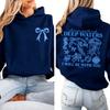 Deep Waters Christian Hoodie Isaiah 43-2 Bible Verse Sweatshirt Faith Ocean Turtle Jellyfish Graphic Hoodies Tops