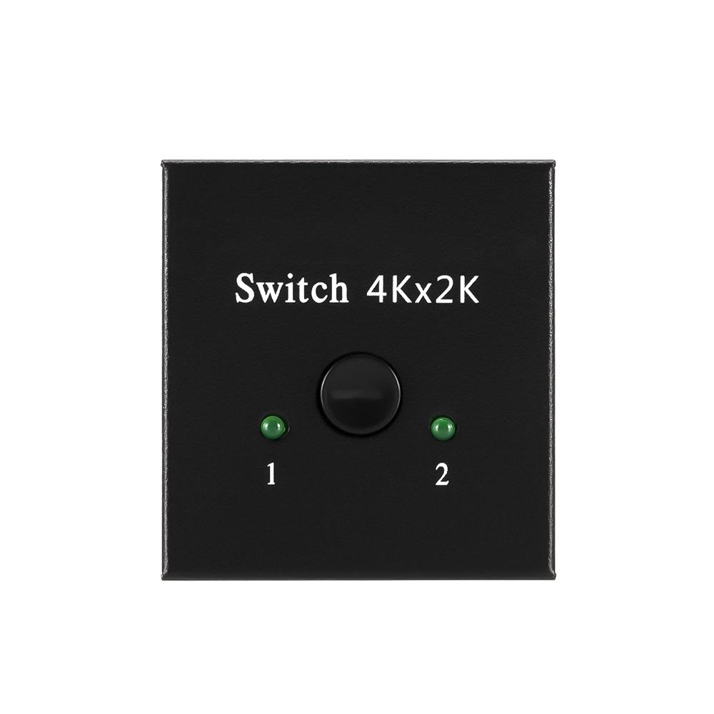 4K 60Hz HDMI Switch 2 Ports 2 In 1 Out HDMI-kompatibler Video-Splitter für Laptop PC Xbox PS3/4/5 TV-Box zu Monitor Projektor