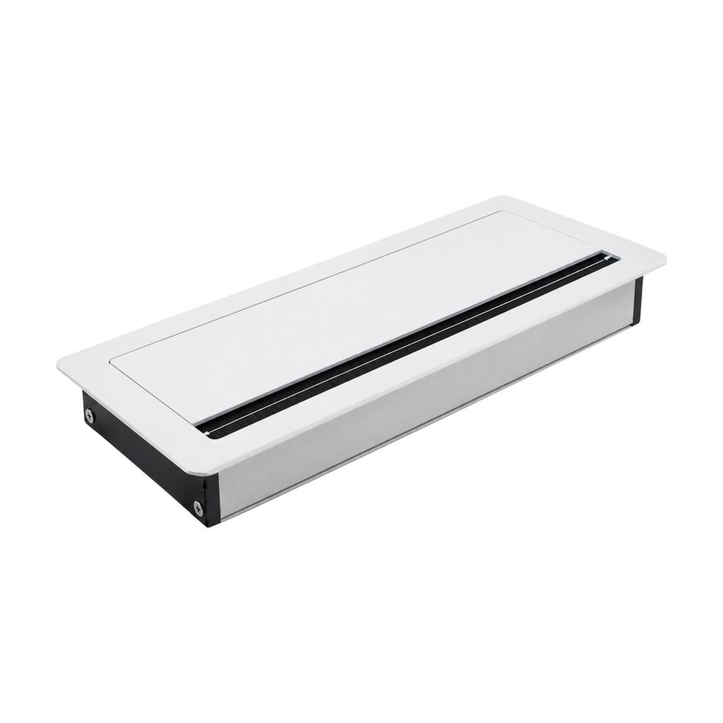 Rectangular Aluminum Desk Cable Grommet Damped with Hinged FlipLid Fit for Office