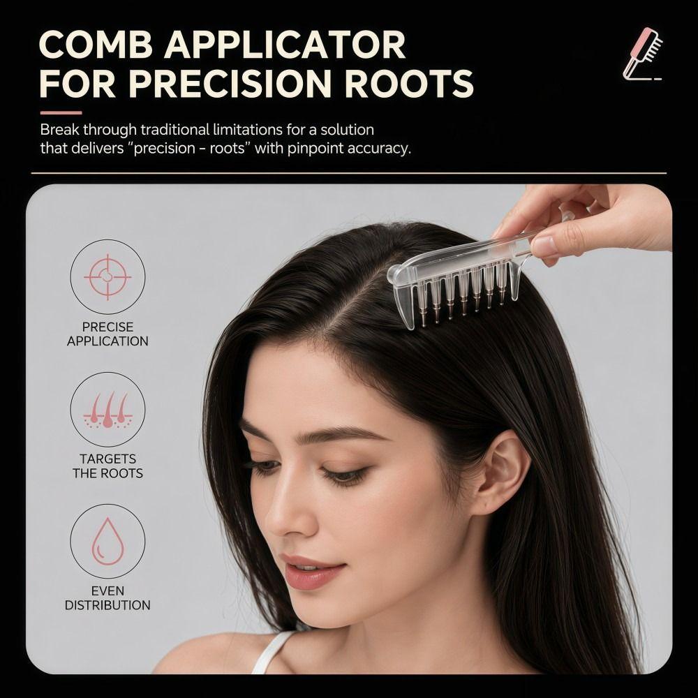 7-Tooth Liquid Guiding Scalp Massager Comb Transparent Scalp Applicator Hair Care Tool