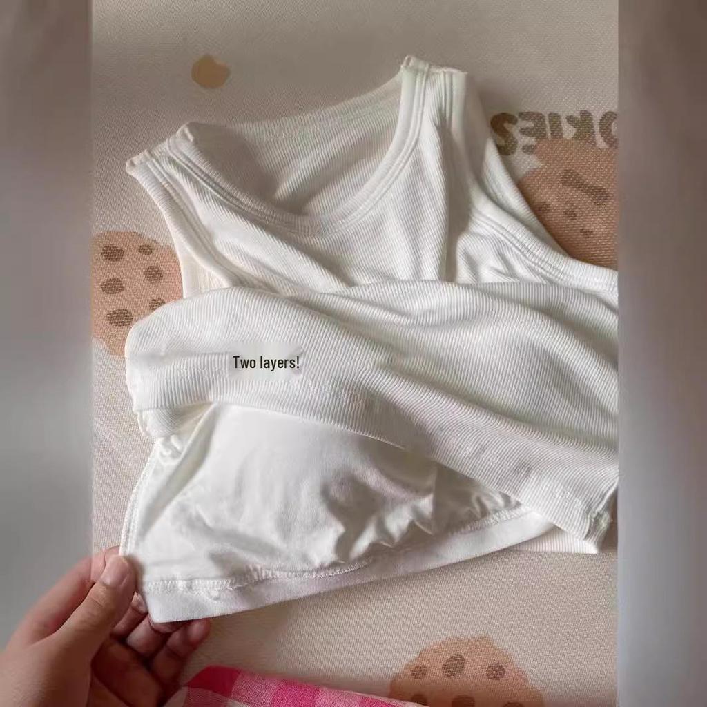 Women's Slim Fit Sleeveless Sling Tank Top with Chest Pads - Summer Hot Girl I-Back Shirt