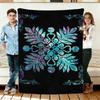 Abstract Floral Pattern Flannel Blanket Soft Cozy Throws Napping Travel Use
