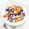 Acrylic UV Printed Beads, Round & Square, for Halloween Layered Tray Farmhouse Decor, DIY Crafts, Ghost Party Decorations