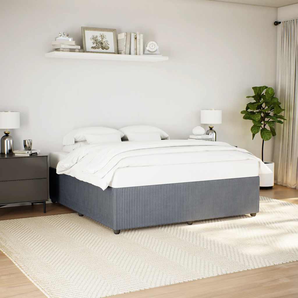Bed Frame without Mattress Dark Grey 180 x 200 cm Velvet