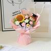 Handmade Crochet Flower Bouquet Completed Knitted Sunflower Puff Flower Doll Graduation Bouquet Teacher Appreciation Gifts for Grad Party Favors