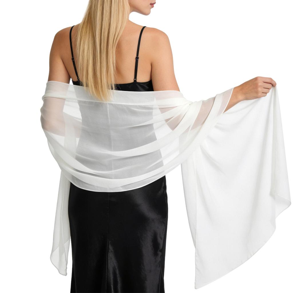 Damen-Abendschal Leichter durchsichtiger Wickelschal für formelle Party Hochzeit Abschlussball Accessoire Elegantes Design Weicher Stoff