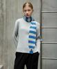 Waiowai Striped Scarf Pleated T-Shirt_Light Gray